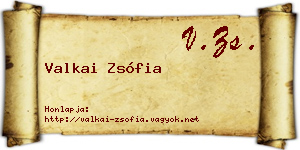 Valkai Zsófia névjegykártya